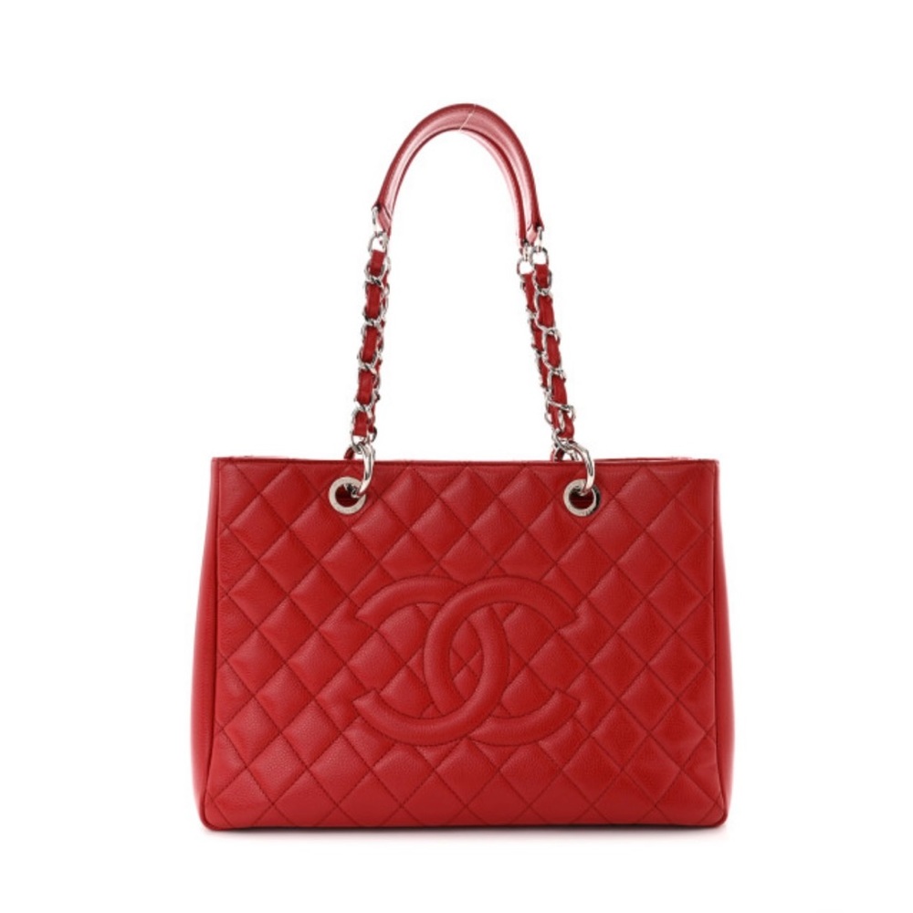 CHANEL Caviar Grand Shopping Tote GST Red